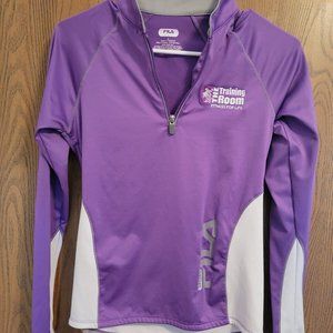Womens FILA Purple & White Long Sleeve Warm Up Jacket Quarter Zip Size S